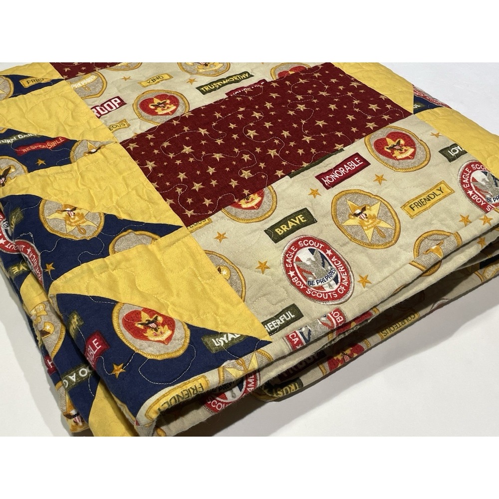 Handmade Boy Scout Eagle Scout Quilt "Pride of Family" 2009 Throw 65x67